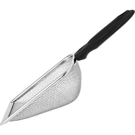 Longziming - Pelle à litière en métal avec manche en bois – Pelle à litière avec mailles de 2 mm pour un ramassage efficace de la litière – Durable et confortable à utiliser (1/5)