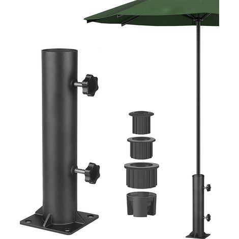 Support de parasol robuste, fixation métallique pour parasol, kit de remplacement de base pour pied de parasol de terrasse (1/5)
