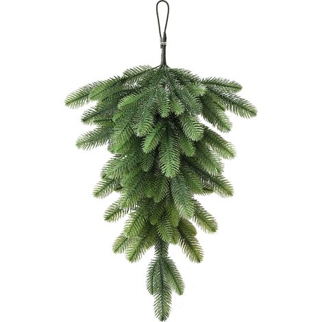 GARRYFIZH Ornement décoratif de Noël en forme de vigne verte, suspension murale en forme de plante verte à l'envers/feuille
