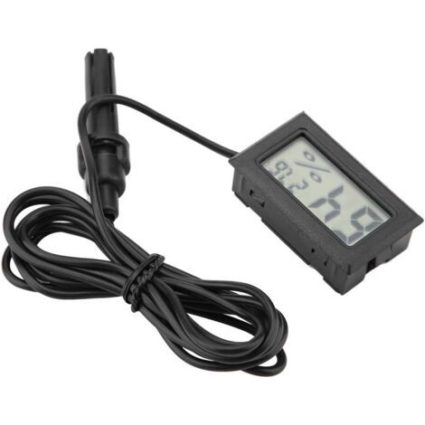 Mini-Thermo-Hygrometer, eingebauter digitaler LCD-Feuchtigkeitsmesser mit externem Sensor für Inkubatoren, Brutapparate, Reptilienbehälter, Aquarium, Tank (1/5)