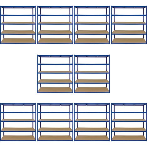 Monster Racking T-Rax 10 x Extra Wide Storage Shelves, Blue,