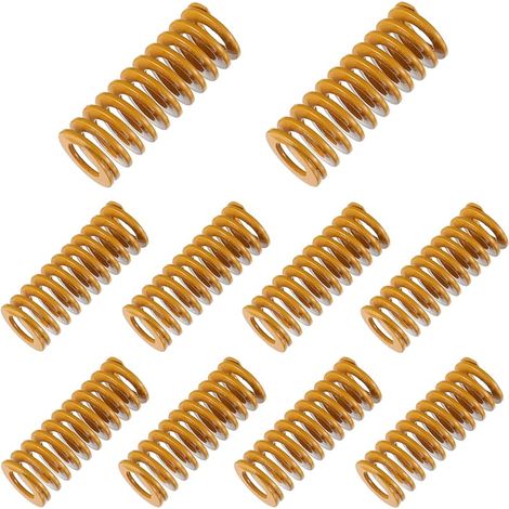 Imprimante 3D Die Spring 8mm OD 20mm Long Light Load Compression Mold Die Spring Yellow Compression Mold Die Spring pour le lit Ender 3s (Lot de 10 pièces) (1/5)