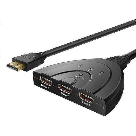 Commutateur/répartiteur HDMI 3 ports avec commutation automatique pour écrans multiples et adaptateur TV HD 1080p (1/5)