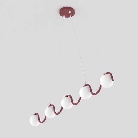 Lampada a sospensione SINUS in acciaio bordeaux