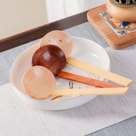 2 PCS cuillère à fondue ustensiles de cuisine en bois cuillère de cuisine cuillère de cuisine cuillère Ramen cuillère à pâte de bambou multifonction Ramen à la main (1/5)
