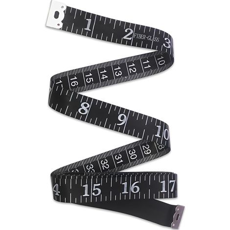 Ruban à Mesurer Corps Balance Double Face - Ruban à Coudre 2 en 1 pour Mesure du Corps, Couture, Perte de Poids - 150cm / 60 pouces (Noir) (1/5)