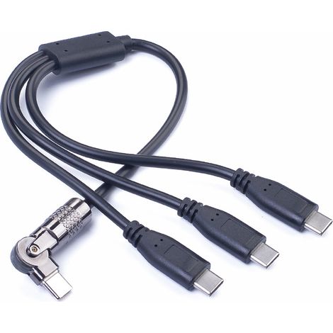Dreifach-Typ-C-Stecker-auf-Typ-C-Stecker-Kabel, 1-zu-3-Adapter, inklusive Smartcard, Datenkabel für Mobiltelefon/Tablet, 3A-Ladekabel, 15W-Ladekabel. (1/4)