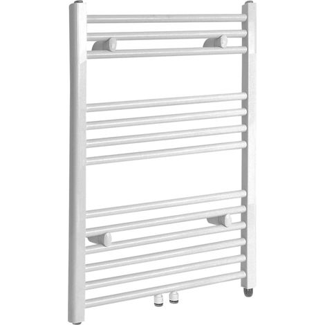 Hudson Reed Neva - Sèche-Serviettes Design Électrique Moderne - Raccordement Central - Blanc - 80.3 cm x 50 cm