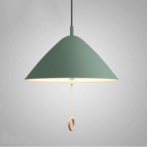Suspension plafonnier parapluie vert 40 cm pour chambre enfant, lampe aluminium moderne, éclairage décoratif nordique pour salon, salle à manger et chambre (1/5)