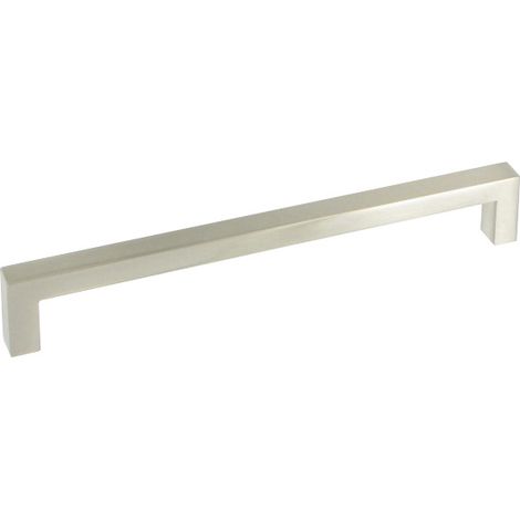 Poignée de porte d'entrée zamac – Entraxe 32 mm – Décor inox – Longueur 40 mm – Pour bois dur et teck – Fosun