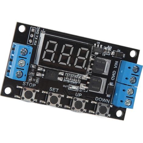 5V 12V 24V Dual-MOS-Transistor-Ein/Aus-Zeitverzögerungsrelaismodul mit Zeitschnittstelle. (1/5)
