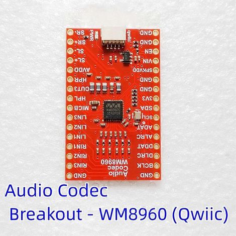 Carte de répartition de codec audio BOB-21250, module audio stéréo I2S Qwiic WM8960, carte de développement pour amplificateur de haut-parleur et casque (1/5)