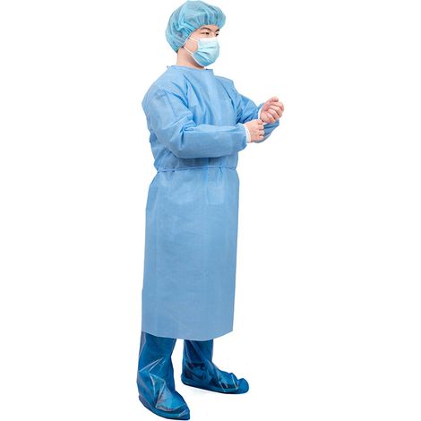10 vêtements de protection jetables, combinaison de protection chimique monobloc, vêtement d'isolation, film anti-pénétration non tissé (1/4)