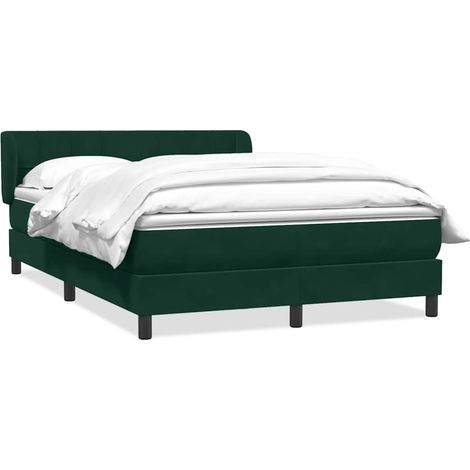 Maison Exclusive - Sommier à lattes de lit et matelas vert foncé 160x220cm velours