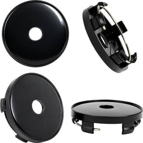 4 x 60 mm ABS Plastic Hub Caps Black/Silver, Universal Wheel Trims Id 56 mm, Weatherproof Wheel Covers Compatible with 56 mm and Other Models (1/5)