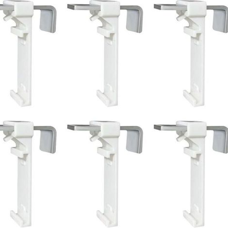 Lot de 6 supports de serrage pour store enrouleur double, store double sans perçage, à clipser et à coller, comme accessoire (1/4)