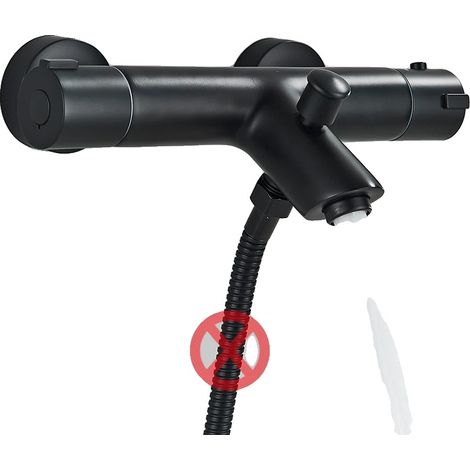 Miscelatore termostatico per doccia, doppia maniglia, design classico, valvola nera A (1/2)