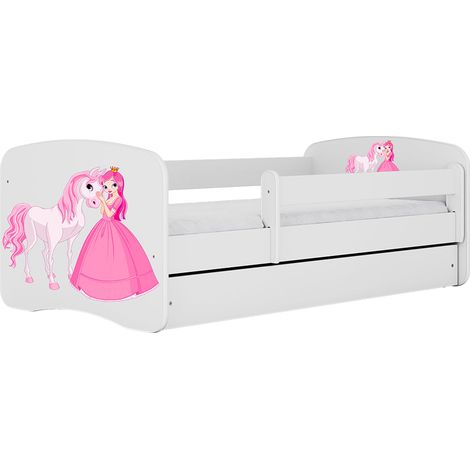 Letto 80x180 rete e cassetto inclusi Kocot Kids Babydream La principessa e il cavallo Bianco (1/5)