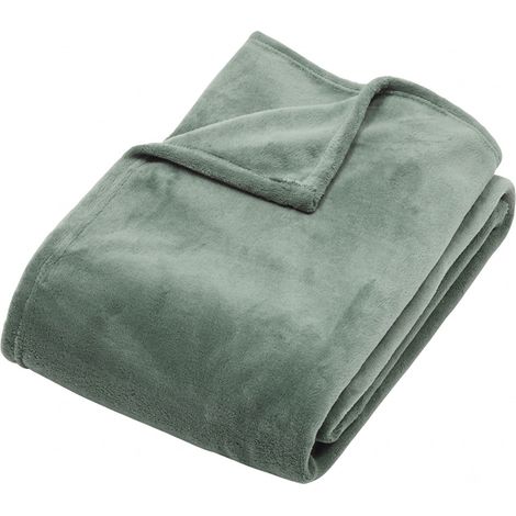 Plaid Uni Microfibre "Kiesa" 130x180cm Vert Tilleul (1/3)
