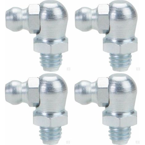 4x graisseur M6x1 angle 90° embout graissage pompe à graisse manuelle hydraulique tracteur engin agricole tractopelle