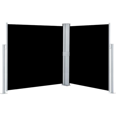 Ausziehbare Seitenmarkise Schwarz 140 x 600 cm vidaXL