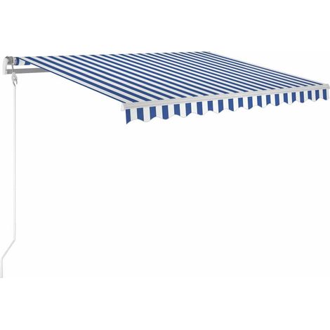 Auvent rétractable automatique 300x250 cm Bleu et blanc (1/5)