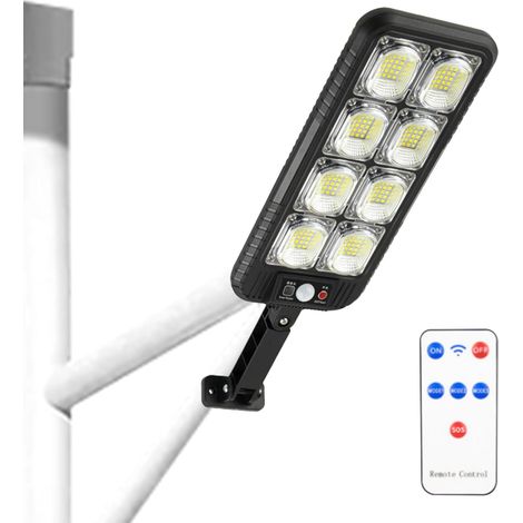 Lampadaire solaire – Lampe solaire d'extérieur améliorée – Projecteur de sécurité avec détecteur de mouvement grand angle, lumières de stationnement du crépuscule à l'aube pour cour, garage (1/5)