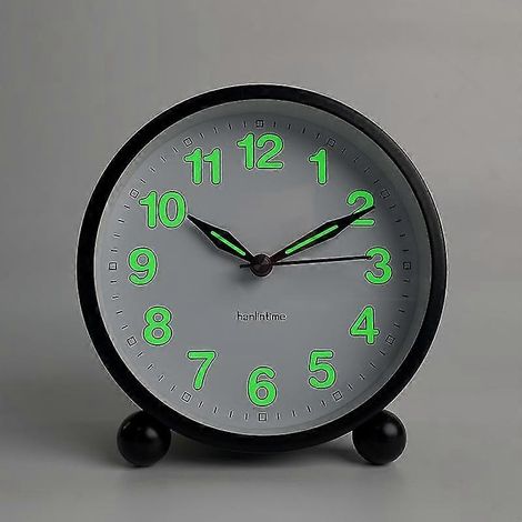Réveil silencieux - Réveil analogique sans tic-tac avec lumière chaude - Forme ronde minimaliste (1/2)