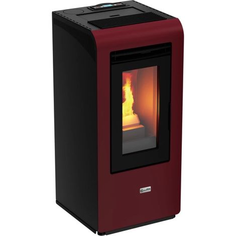 stufa a pellet canalizzata canadian stove "vancouver 10c" bordeaux 8,7 kw