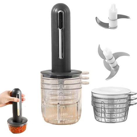 Frullatore elettrico per purea d'aglio, tritatutto, elettrodomestico da cucina multifunzione, alimentato tramite USB, elettrodomestico da cucina compatto, per carne macinata, purea d'aglio (1/5)