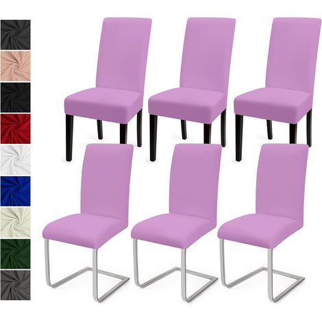 Housses de chaise extensibles modernes violettes lot de 6 pour salle à manger et mariage (1/5)