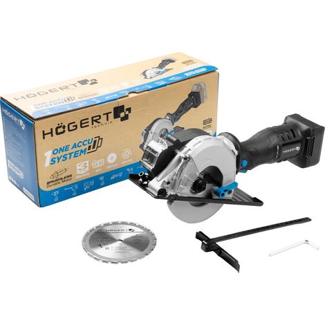 Scie circulaire sans fil 18V brushless, mini scie circulaire métal 120 mm, profondeur de coupe 41,5 mm, 4000 tr/min, guide parallèle, sans batterie (1/5)