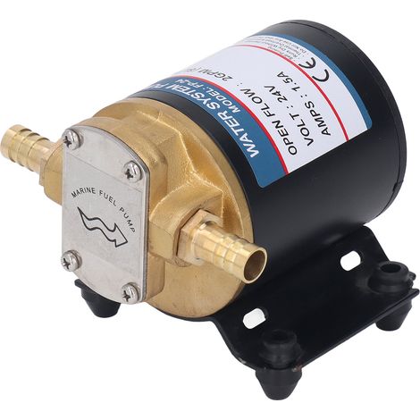 Pompe à palettes électrique 24V, engrenage à turbine à liquide auto-amorçante, 2GPM, levage de décharge de 3 mètres (1/5)