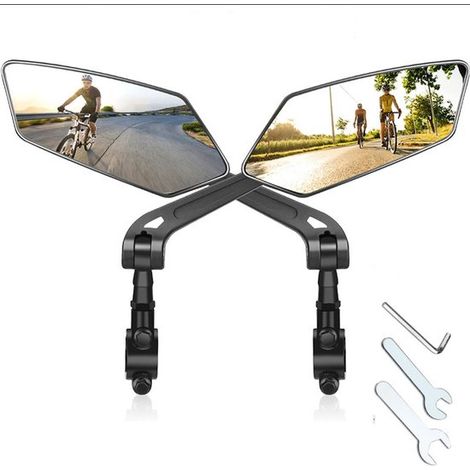2 specchietti retrovisori per bicicletta, specchietti retrovisori grandangolari HD per monopattino elettrico, specchietti per bicicletta regolabili a 360°, adatti a manubri da 20 a 24 mm, mountain bik (1/5)