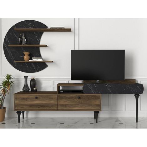 Conjunto mueble TV PADRE nogal mármol 181 cm (1/5)
