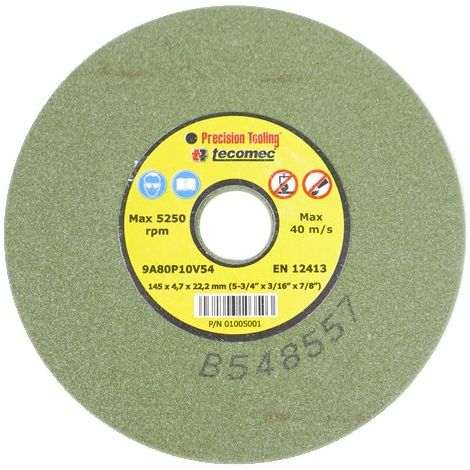 Meule d'affûtage pour chaîne de tronçonneuse – Carbure 145mm – Pour chaînes 0.325, 3/8 et 404 – Épaisseur 4.7mm – Pièce d'origine – Tecomec