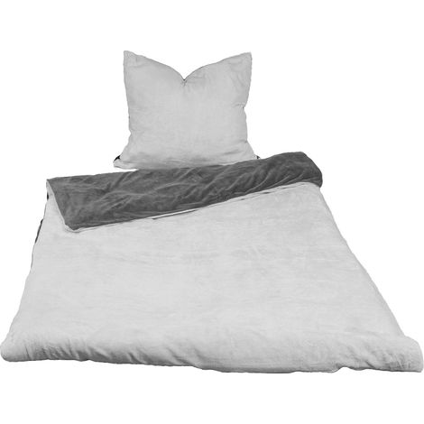4tlg Cashmere Like Wende-Bettwäsche 135x200cm-D720122-Anthrazit-var