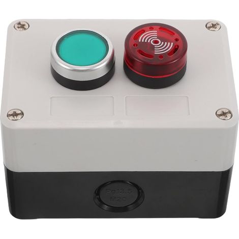 Boîte de Commande à Bouton-poussoir en Plastique Étanche et Résistante aux Chocs, 2 Trous, Adaptée pour Usage Industriel Extérieur (1/5)