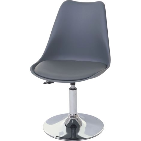 [NON UTILIZZATO] Sedia girevole moderno elegante serie Malmoe T501 acciaio cromato ecopelle grigio scuro (1/5)
