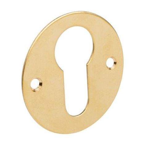 Duval – Rosace ronde laiton poli 45mm – Diamètre intérieur 14mm – Clé I européen – Fixation à vis – Pour poignées de porte