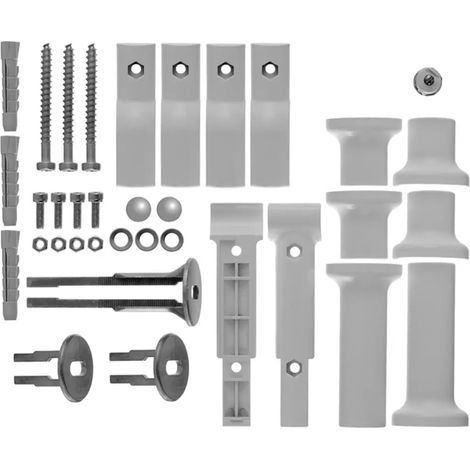 Kermi Set di fissaggio divisorio, Basic-50, parti visibili bianche, ZM00280002