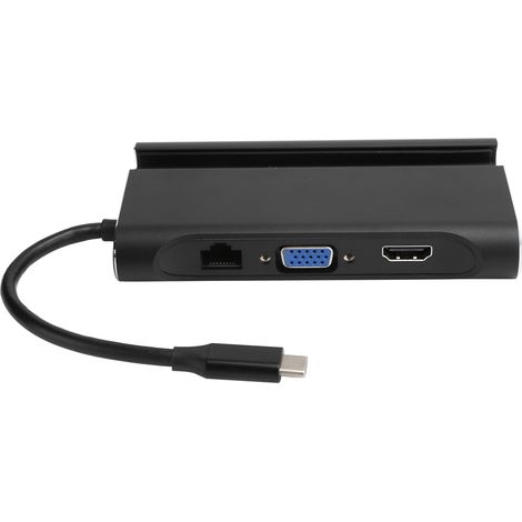 Station d'accueil 7 en 1 USB-C avec HDMI, VGA, RJ45 et Charge Rapide PD - Hub Multimédia Polyvalent (1/5)