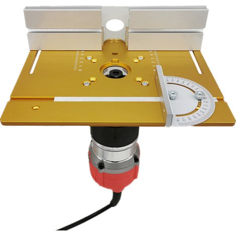 Eosnow Router Tischeinsatzplatte Doppelloch Aluminiumlegierung Holzfräsen Flip -Board für elektrische Trimmgabelmaschine (1/4)