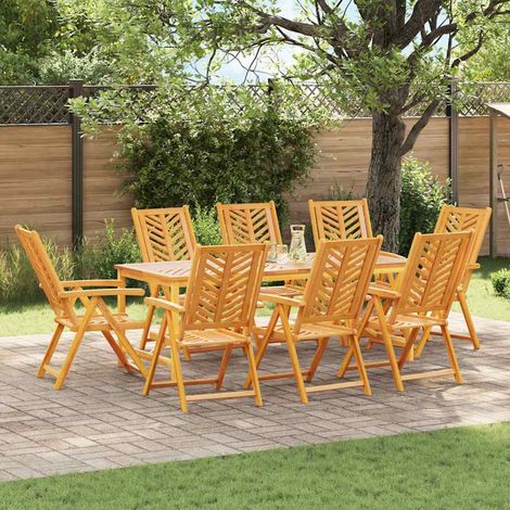 Garten Essgruppe 9 pcs Braun Massivholz Akazie