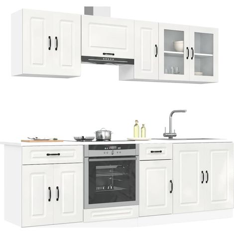8-tlg. Küchenschrank-Set Kalmar Hochglanz-Weiß Holzwerkstoff (1/5)