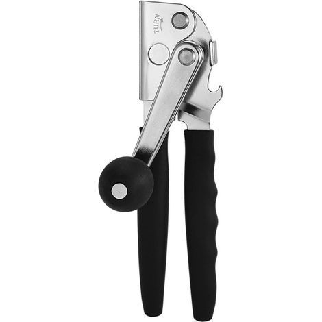 Abrelatas manual con borde liso y cuchilla de seguridad, mango cómodo para uso profesional. Abrelatas robusto y fácil de usar. (1/5)