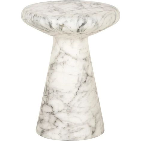 Table d'appoint effet marbre blanc - Blanc marbré élégant (1/3)