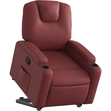 vidaXL Poltrona Alzapersona Reclinabile Rosso Vino in Similpelle (1/5)