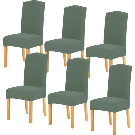 ZOLGINAH Housse de Chaise 6 pièces,Salle à Manger Stretch Extensible Antidérapante Couverture de Chaise,Housse de Salle à Manger Amovible Lavable Housse de Chaise pour Salle(6 pièces,Cyan) (1/5)