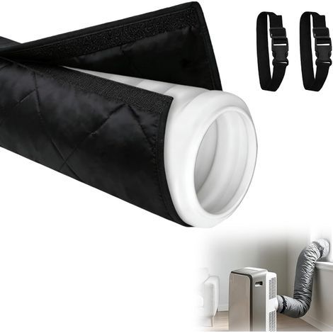 Gaine Isolante pour Tuyau de Climatiseur,Gaine Isolante Climatisation,150 × 53 Cm,Couverture Antipoussière pour Conduits et Tubes d'Évacuation Maison Bureau Hôtel,Velcro noir (1/5)
